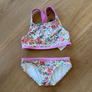 Boden Kids Swim Set - Pink and Orange Floral